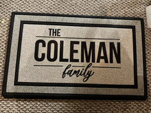 Load image into Gallery viewer, Personalized Door Mat – Custom Family Name, Initials, & Date | Perfect for Weddings, Housewarming, or Real Estate Gifts