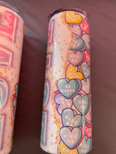 Load image into Gallery viewer, Love Sweethearts Valentine's Day Stainless Steel Tumbler with Straw and Lid