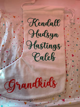 Load image into Gallery viewer, Sequin Christmas Stockings with Personalization