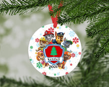 Load image into Gallery viewer, Paw Patrol Christmas Ornament with Personalization