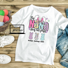 Load image into Gallery viewer, This [Mama/Gigi/Grandma/Nana/Mimi] Loves Her Peeps – Personalized Easter Bunny Peeps T-Shirt
